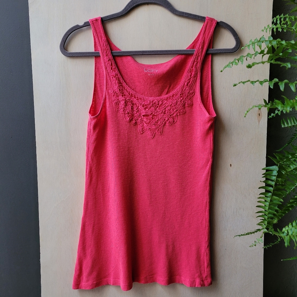 Coral Loft Lace Tanktop, Size M, 100% cotton